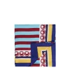 La DoubleJ Tovaglie|Tessili<Large Tablecloth (180x350)Riga Bordeaux - Azzurro (Plac&eacute;e) in Linen