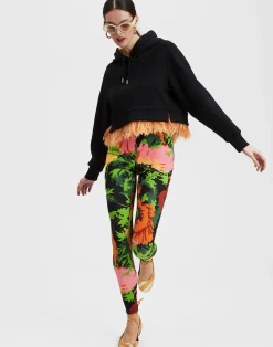 La DoubleJ Felpe E Magliette<La Scala HoodieBlack in Heavy Jersey With Feathers
