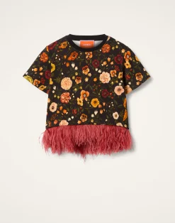La DoubleJ Felpe E Magliette|Camicie E Top<La Scala TeeBotticelli Black in Jersey With Feathers