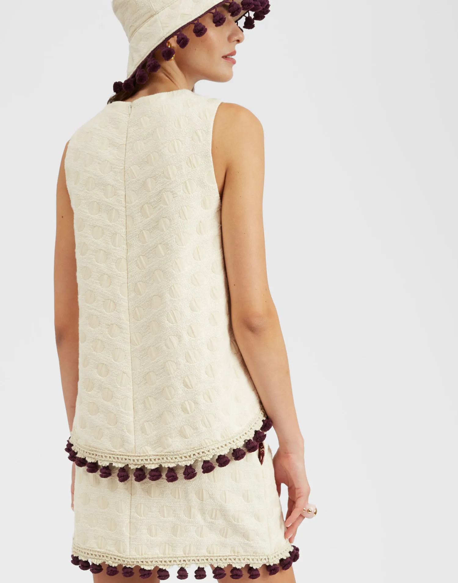 La DoubleJ Camicie E Top<La Scala TopCreamy in Jacquard With Tassels