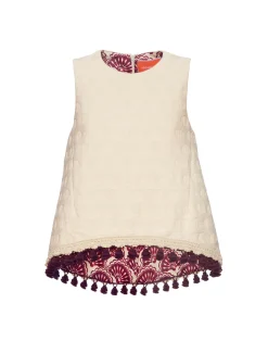 La DoubleJ Camicie E Top<La Scala TopCreamy in Jacquard With Tassels