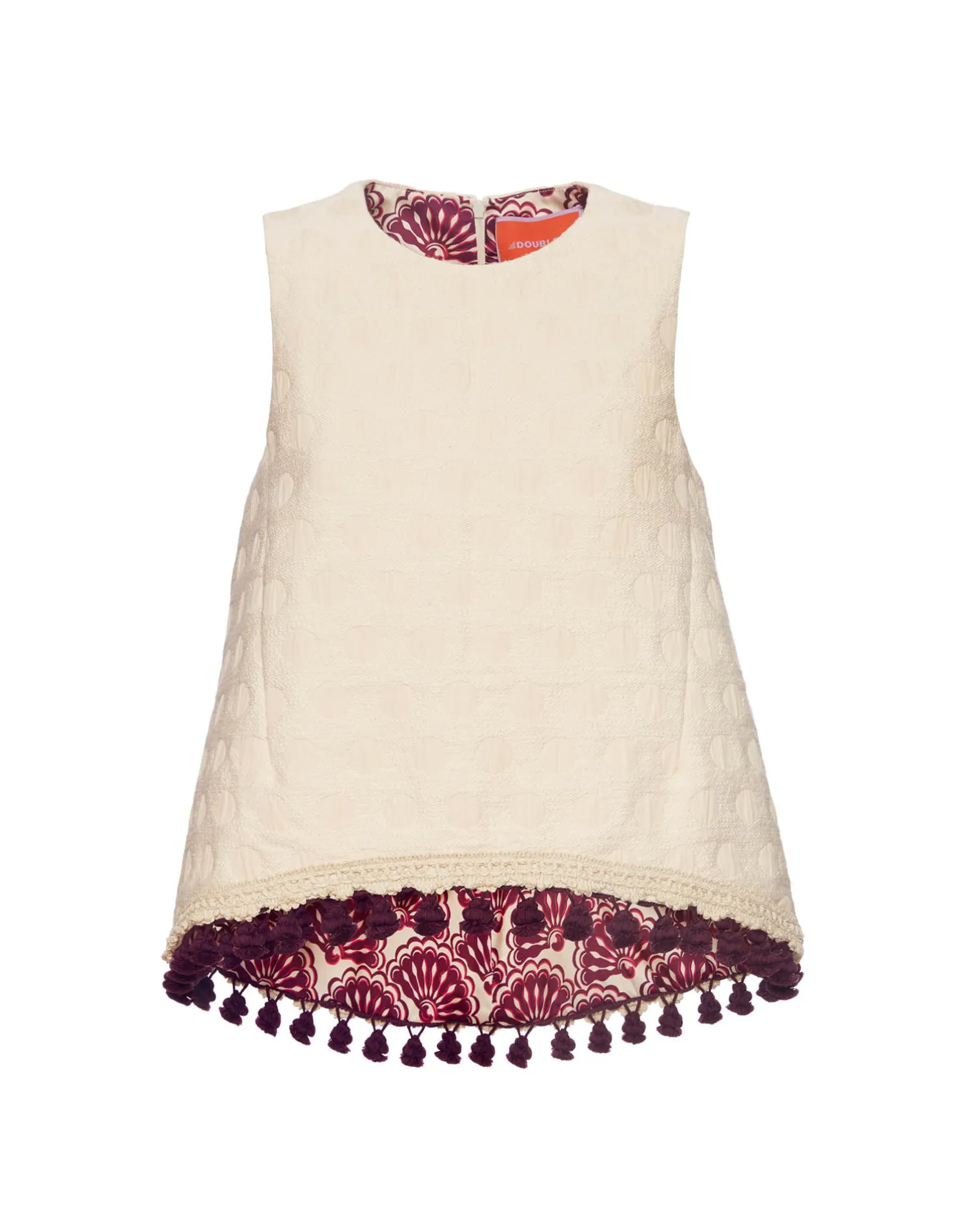 La DoubleJ Camicie E Top<La Scala TopCreamy in Jacquard With Tassels