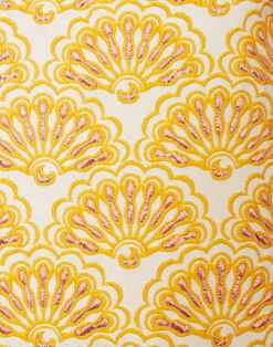 La DoubleJ Camicie E Top<La Scala TopFans Gold in Jacquard With Feathers