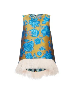 La DoubleJ Camicie E Top<La Scala TopHottie Turquoise in Jacquard With Feathers