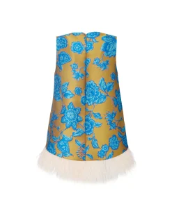 La DoubleJ Camicie E Top<La Scala TopHottie Turquoise in Jacquard With Feathers
