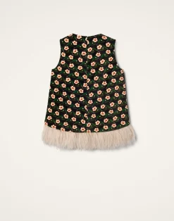 La DoubleJ Camicie E Top<La Scala TopMayfair Black in Cotton Velvet With Feathers