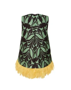 La DoubleJ Camicie E Top<La Scala TopPapyrus Green in Faille With Feathers