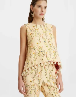 La DoubleJ Camicie E Top<La Scala TopPrimavera Cream in Tweed With Tassels