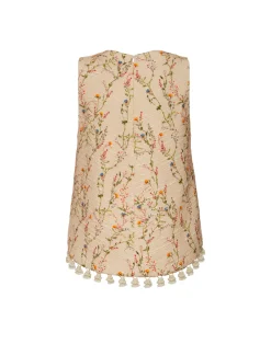 La DoubleJ Camicie E Top<La Scala TopPrimavera Cream in Tweed With Tassels