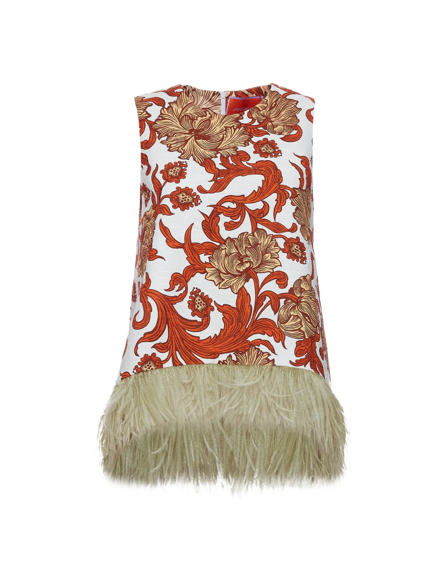 La DoubleJ Camicie E Top<La Scala TopReef White in Shot Cotton With Feathers