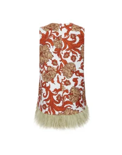 La DoubleJ Camicie E Top<La Scala TopReef White in Shot Cotton With Feathers