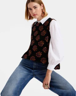 La DoubleJ Camicie E Top<La Scala TopRosette Black in Jacquard