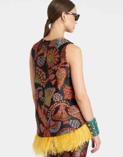 La DoubleJ Camicie E Top<La Scala TopSicomore Black in Jacquard With Feathers
