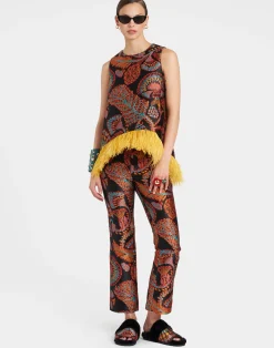 La DoubleJ Camicie E Top<La Scala TopSicomore Black in Jacquard With Feathers