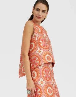 La DoubleJ Camicie E Top<La Scala TopSun Orange in Jacquard