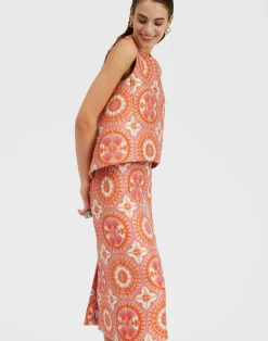 La DoubleJ Camicie E Top<La Scala TopSun Orange in Jacquard