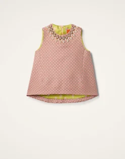 La DoubleJ Camicie E Top<La Scala TopTulip Pale Pink in Jacquard Embroidered