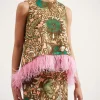 La DoubleJ Party Dressing<La Scala Top (With Feathers)Anemone Pink in Shot Cotton