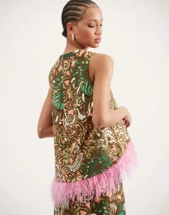 La DoubleJ Party Dressing<La Scala Top (With Feathers)Anemone Pink in Shot Cotton