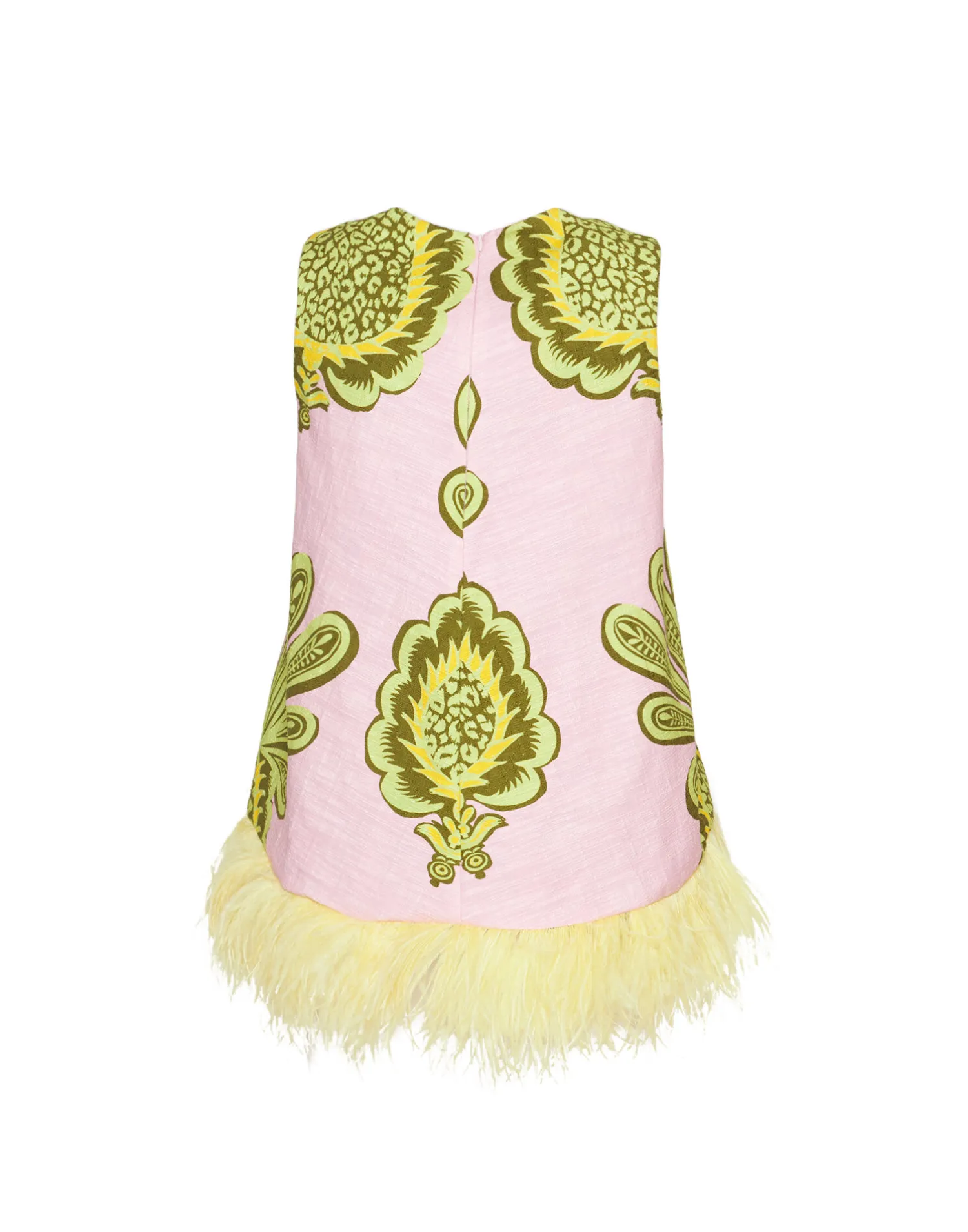 La DoubleJ Camicie E Top<La Scala Top (With Feathers)Big Pineapple Pink in Shot Cotton