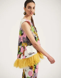 La DoubleJ Camicie E Top<La Scala Top (With Feathers)Big Flower in Shot Cotton