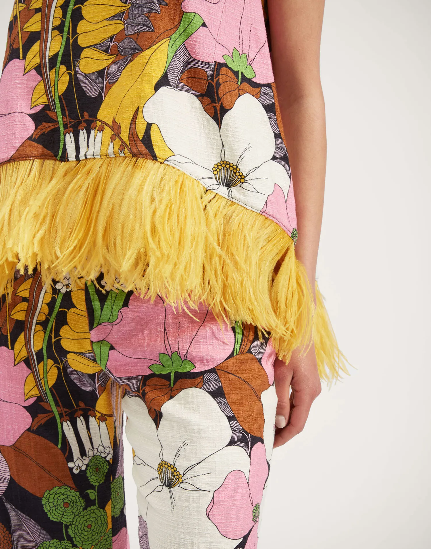 La DoubleJ Camicie E Top<La Scala Top (With Feathers)Big Flower in Shot Cotton