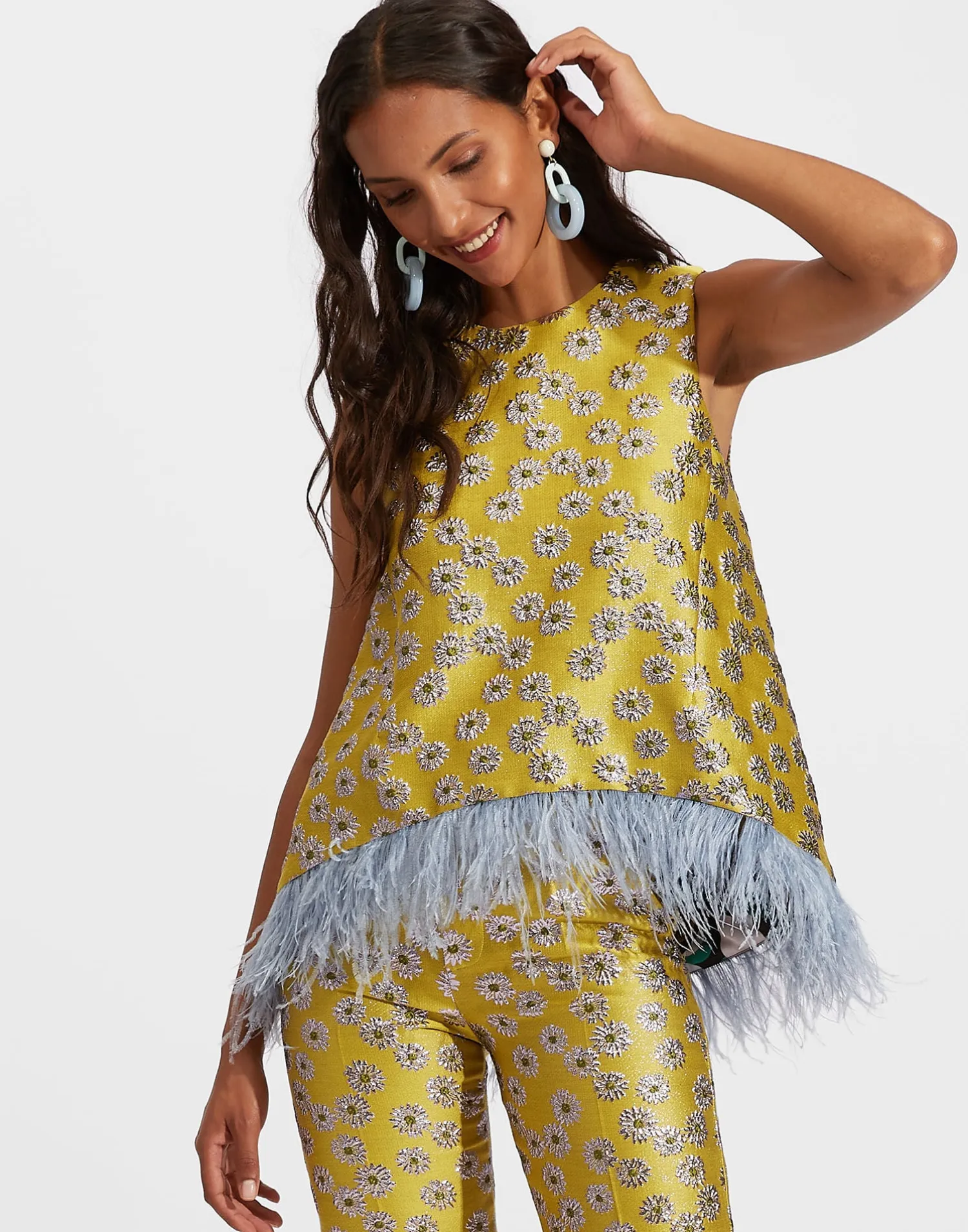 La DoubleJ Party Dressing<La Scala Top (With Feathers)Margarita in Jacquard