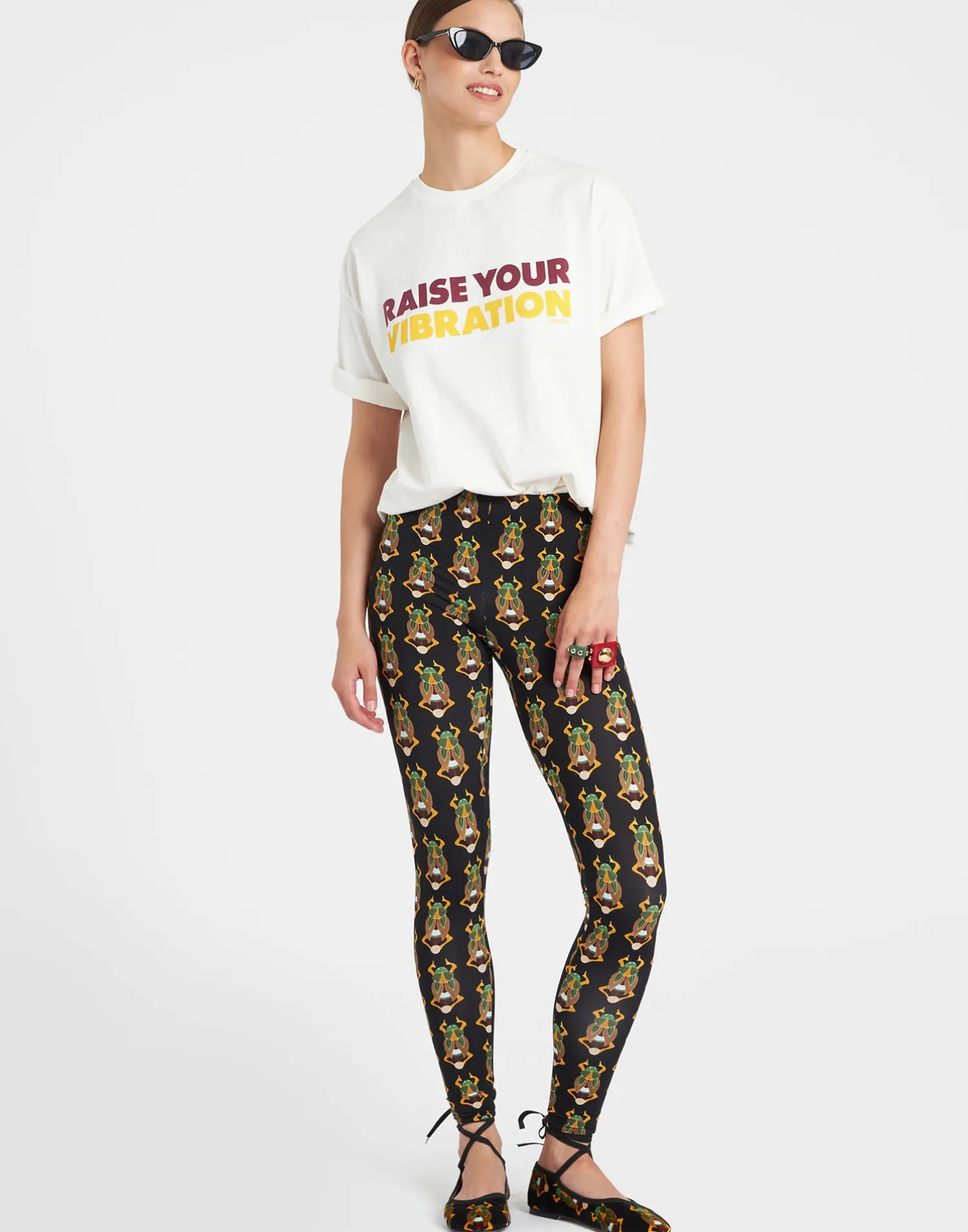 La DoubleJ Loungewear<LeggingsScarab Black in Skinny Jersey