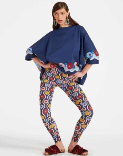 La DoubleJ Loungewear<LeggingsWhitsun Mini Blue in Skinny Jersey
