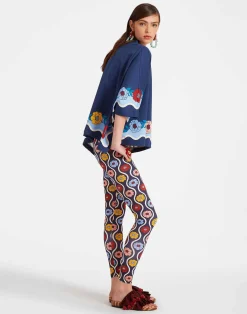 La DoubleJ Loungewear<LeggingsWhitsun Mini Blue in Skinny Jersey