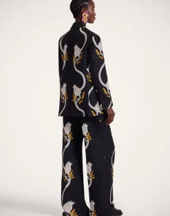La DoubleJ Pantaloni E Shorts<Let Loose PantsMelograno Black & White in Cady Wool