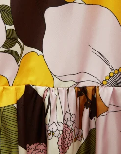 La DoubleJ Vestiti<Long And Sassy DressBig Flower Rose in Silk Twill