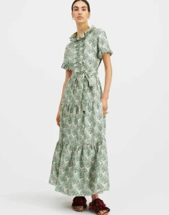 La DoubleJ Vestiti<Long And Sassy DressFans Mint in Silk Twill
