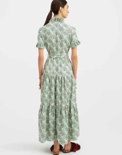 La DoubleJ Vestiti<Long And Sassy DressFans Mint in Silk Twill
