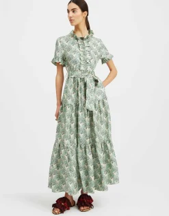 La DoubleJ Vestiti<Long And Sassy DressFans Mint in Silk Twill