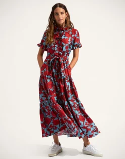 La DoubleJ Vestiti<Long and Sassy DressLilium Turchese in Silk Twill