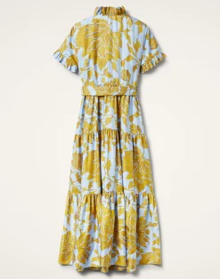 La DoubleJ Vestiti<Long And Sassy DressTangle Light Blue in Silk Twill