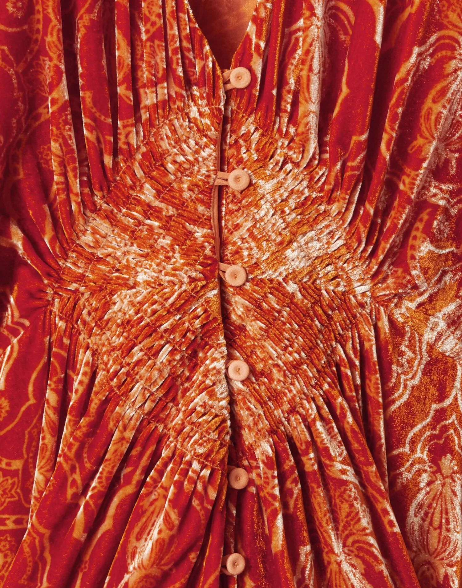La DoubleJ Party Dressing<Long Camerino DressBanquet Orange in Devoré