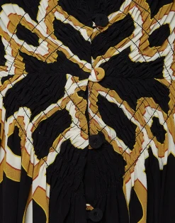 La DoubleJ Party Dressing<Long Camerino DressTackle Black in Crepe De Chine Silk