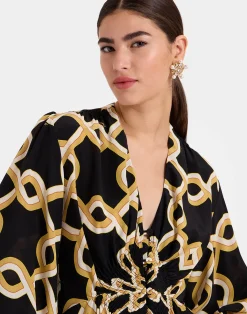 La DoubleJ Vestiti<Long Camerino DressTackle Black in Crepe De Chine Silk