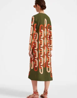 La DoubleJ Vestiti<Long Sleeve Midi Swing DressPrometheus Placée Camouflage in Sablé
