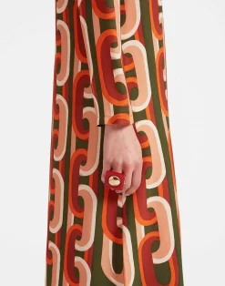 La DoubleJ Vestiti<Long Sleeve Midi Swing DressPrometheus Placée Camouflage in Sablé