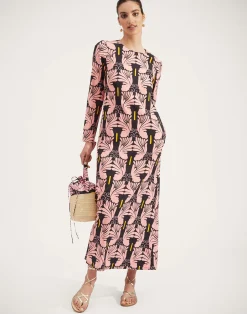 La DoubleJ Vestiti<Long Sleeve Swing DressAli Rosa in Sable