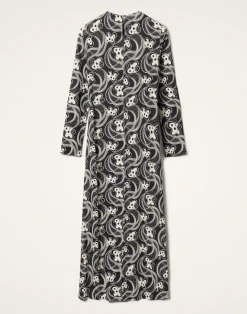 La DoubleJ Party Dressing<Long Sleeve Swing DressAperol Black & White in Flowy Jersey