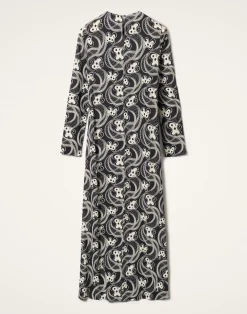 La DoubleJ Vestiti<Long Sleeve Swing DressAperol Black & White in Flowy Jersey