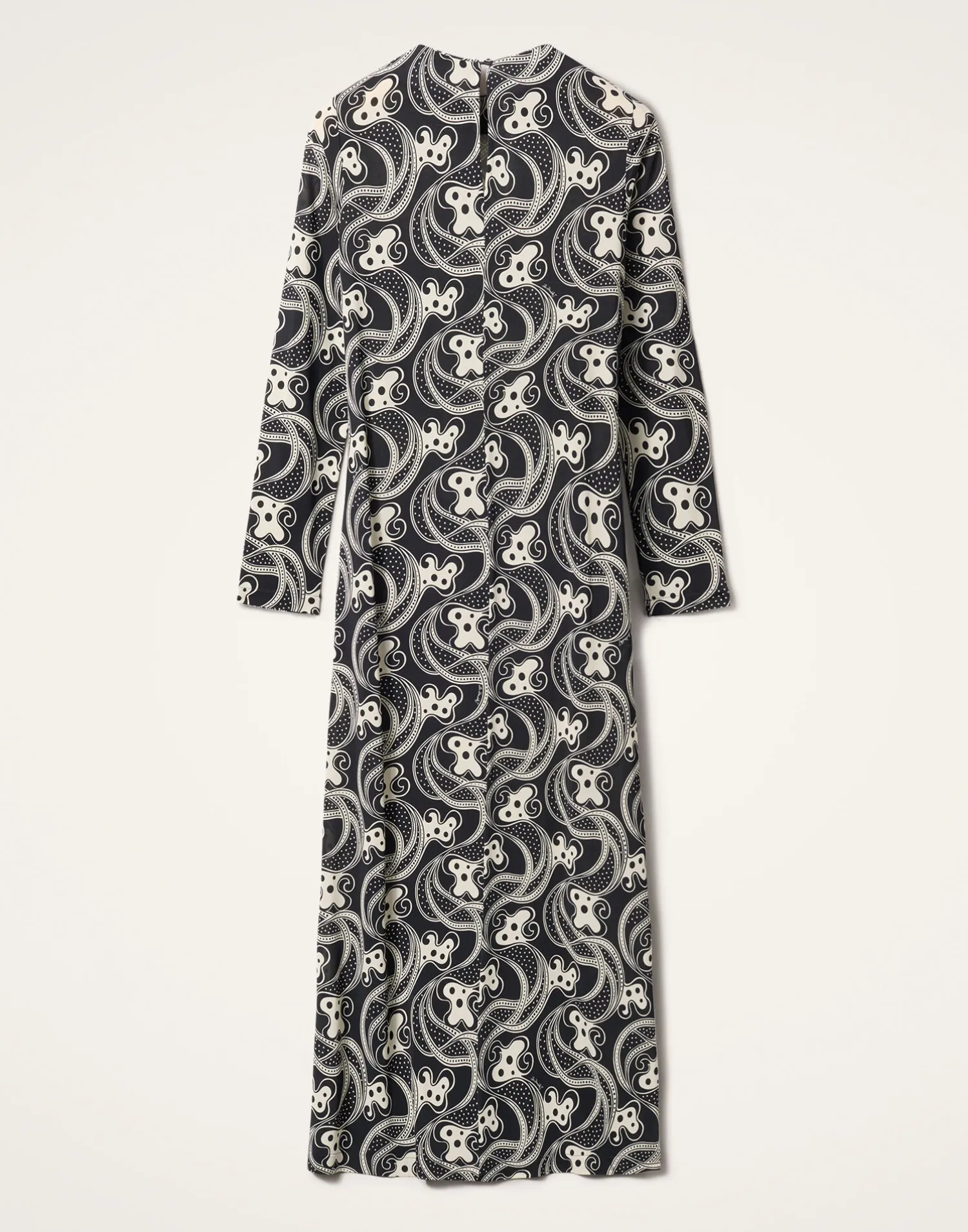 La DoubleJ Vestiti<Long Sleeve Swing DressAperol Black & White in Flowy Jersey