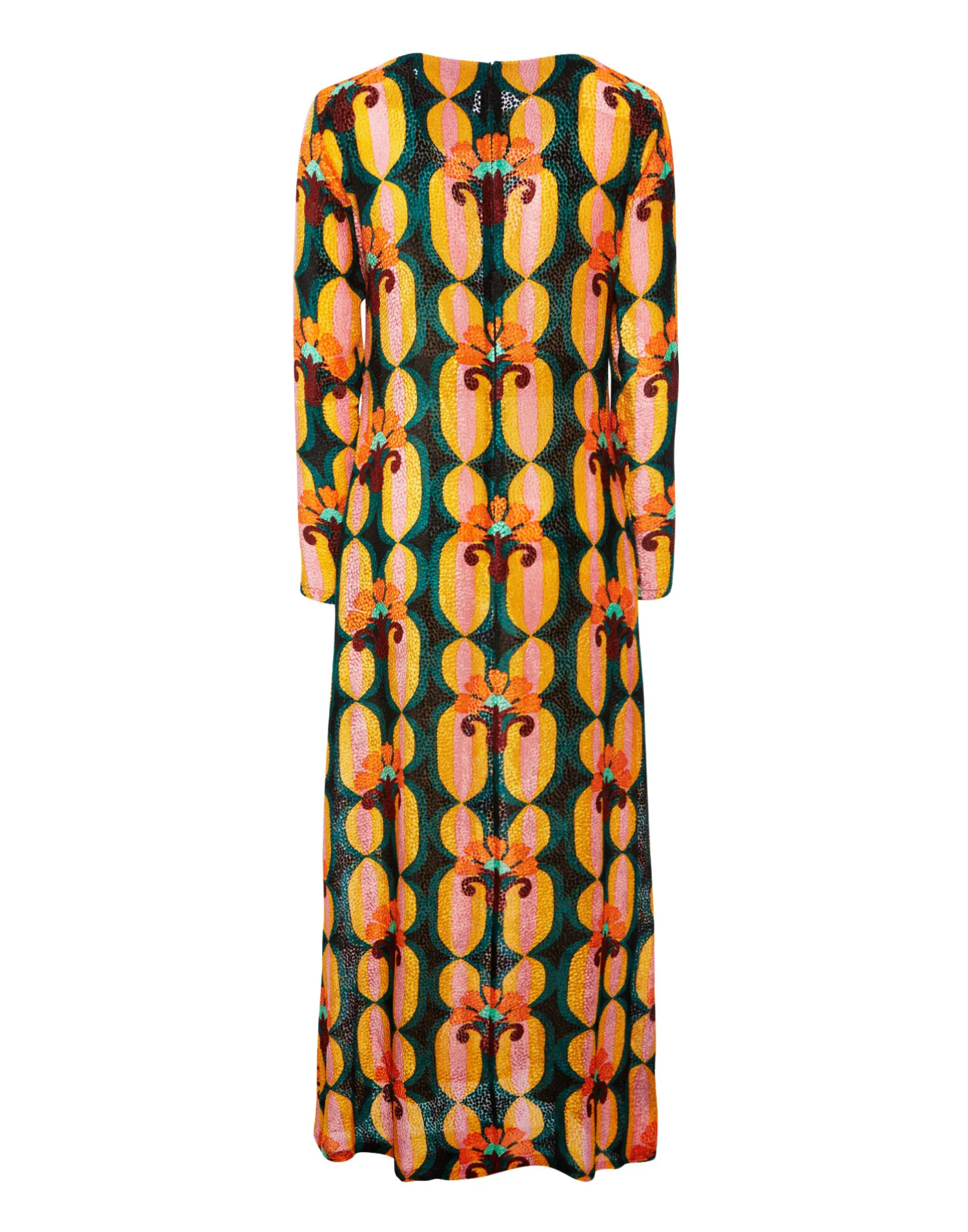 La DoubleJ Vestiti<Long Sleeve Swing DressArcturus Blue Petrol in Velvet Devoré