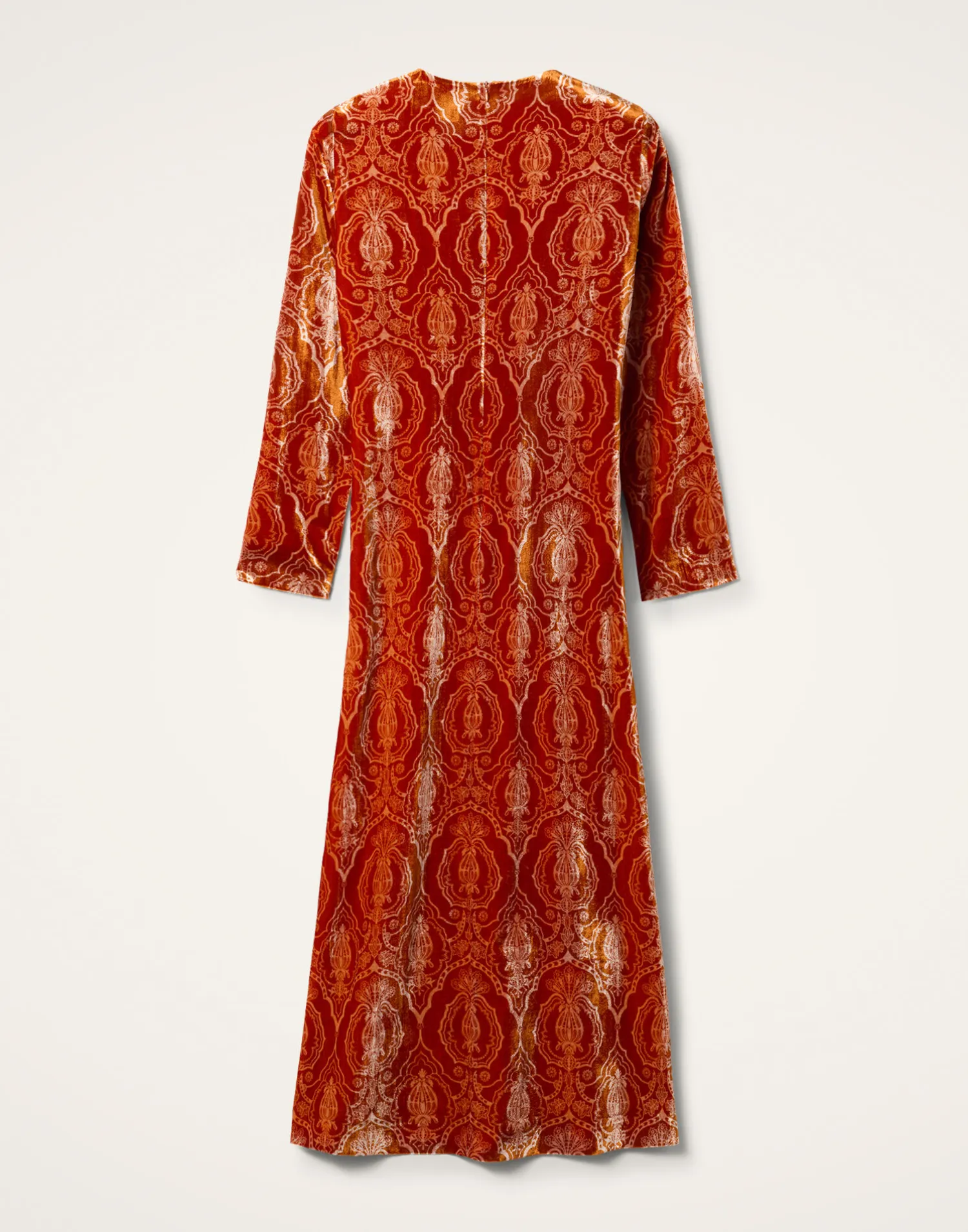La DoubleJ Vestiti<Long Sleeve Swing DressBanquet Orange in Devoré