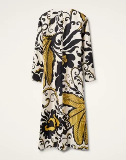 La DoubleJ Vestiti<Long Sleeve Swing DressMarea Black & White in Silk Twill