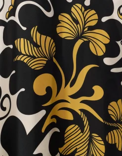 La DoubleJ Vestiti<Long Sleeve Swing DressMarea Black & White in Silk Twill